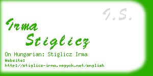 irma stiglicz business card